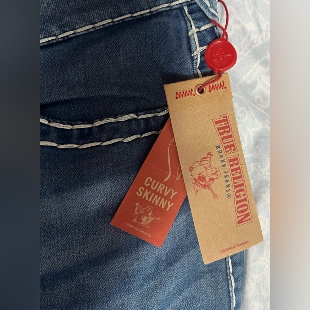 TRUE RELIGION CURVY SKINNY FLAP NAT BT JEAN WOMEN'S - Picture 11 of 16